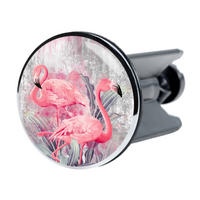 WASCHBECKENSTÖPSEL Flamingo 2 - Pink, Kunststoff/Metall (4/7/7cm) - Sanilo