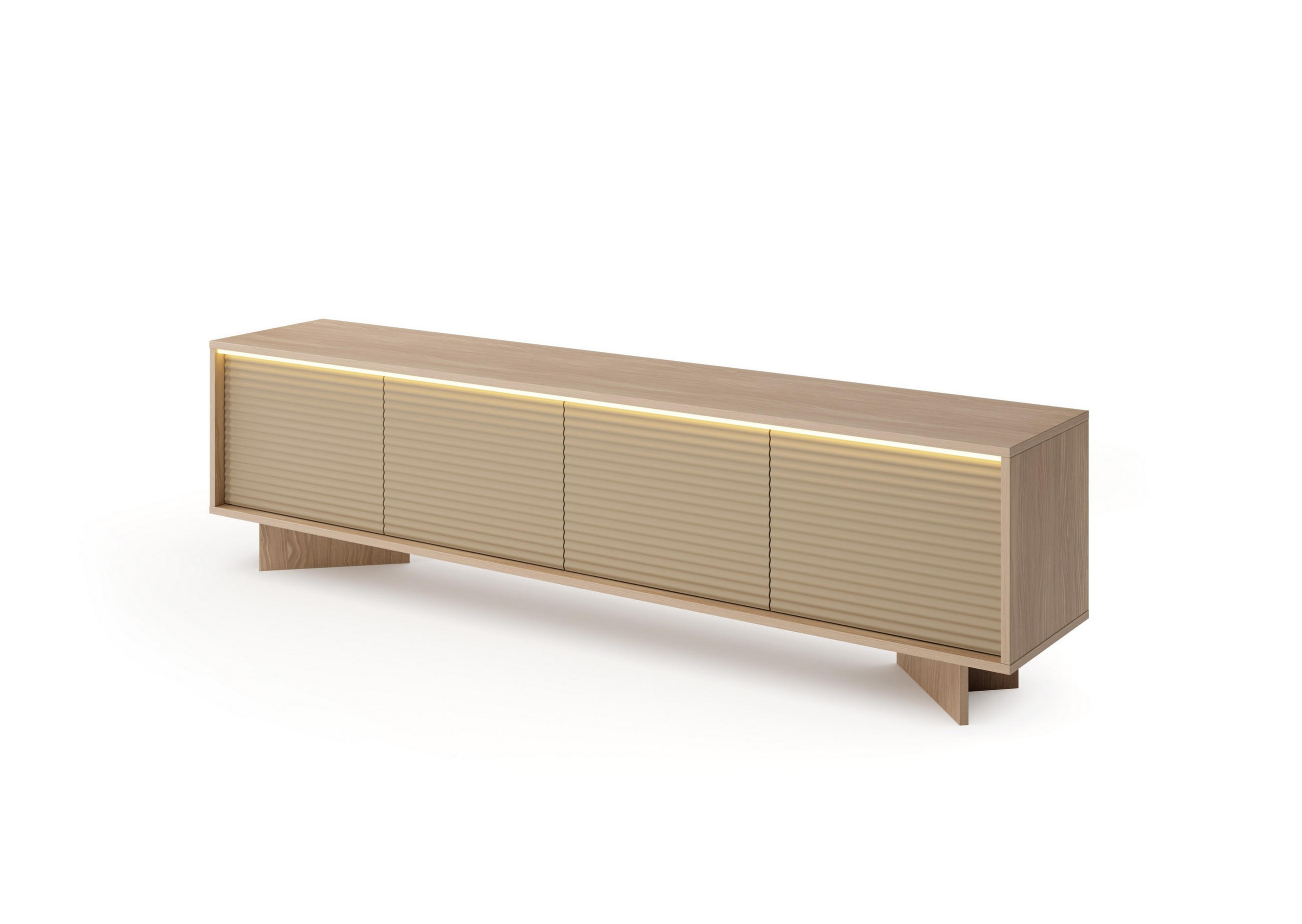 LOWBOARD RIGATO 203,9/54,4/40 cm, Beige - Beige, Holzwerkstoff (203.9/54.4/40cm) - MASSENO