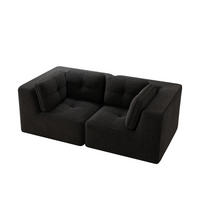 2-SITZER Sofa 208x104x69 cm aus Cordstoff rahmenlos modular, schwarz - Schwarz, Textil (104/69/208cm)