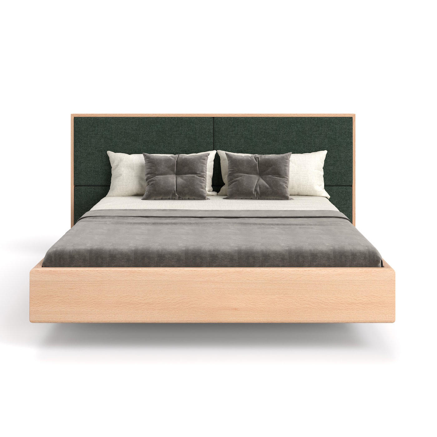 Danzz Massivholzbett Buche, Natur, Grün 180x220 cm