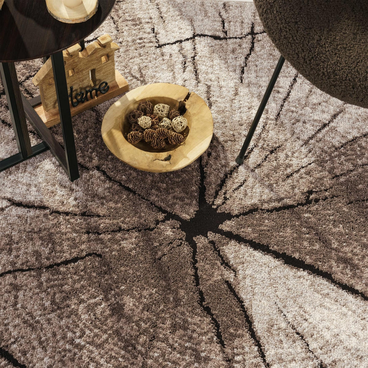 KURZFLORTEPPICH 120/120 cm Rodos 605 - Naturfarben, Kunststoff (120/120cm) - Paco Home