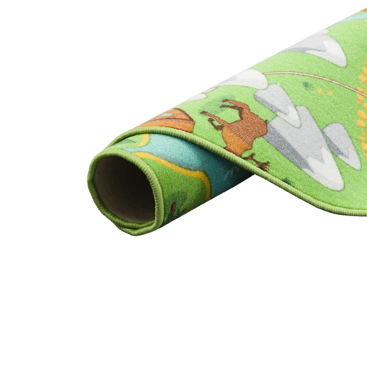 KINDER SPIEL TEPPICH CAMPINGPLATZ RUND - Grün, Textil (100/100cm) - Snapstyle