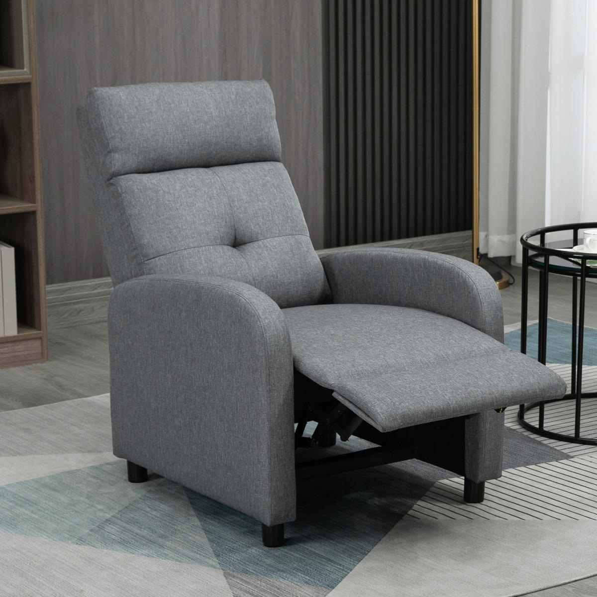 RELAXSESSEL in Grau 87x67x98 cm mit Liegefunktion und Taschenfederkern - Grau, Textil (67/98/87cm) - IVMEU