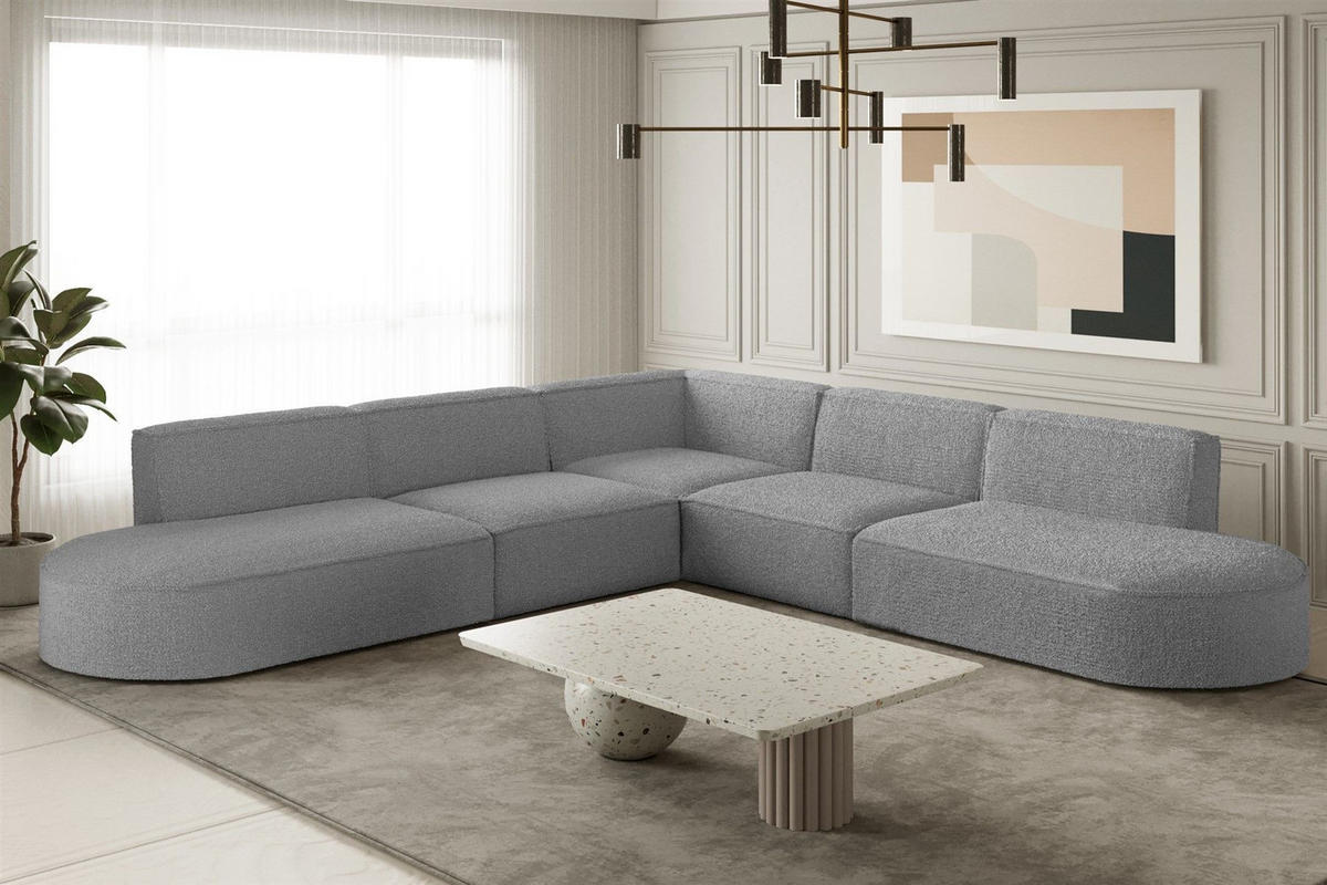 ECKSOFA Universal Palma Ascot Bukla - Taupe, Holzwerkstoff/Textil (276/276cm) - Fun Möbel