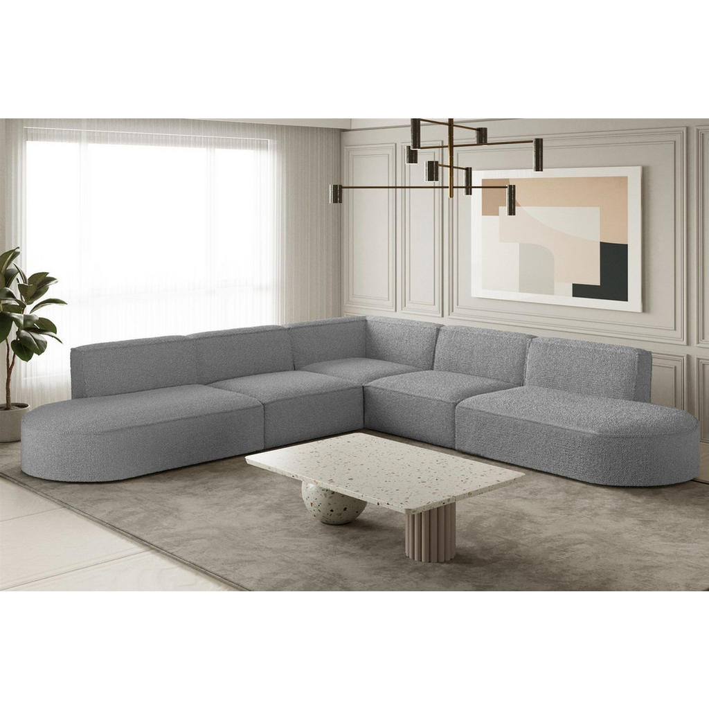 Thumbnail - Fun Möbel Ecksofa, Taupe, Textil, L-Form, 276x276 cm, Wohnzimmer, Sofas & Couches, Wohnlandschaften, Ecksofas