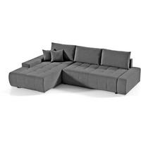 ECKSOFA Draco L dunkelgrau links - Chromfarben/Dunkelgrau, Textil/Metall (267/186cm) - Beautysofa