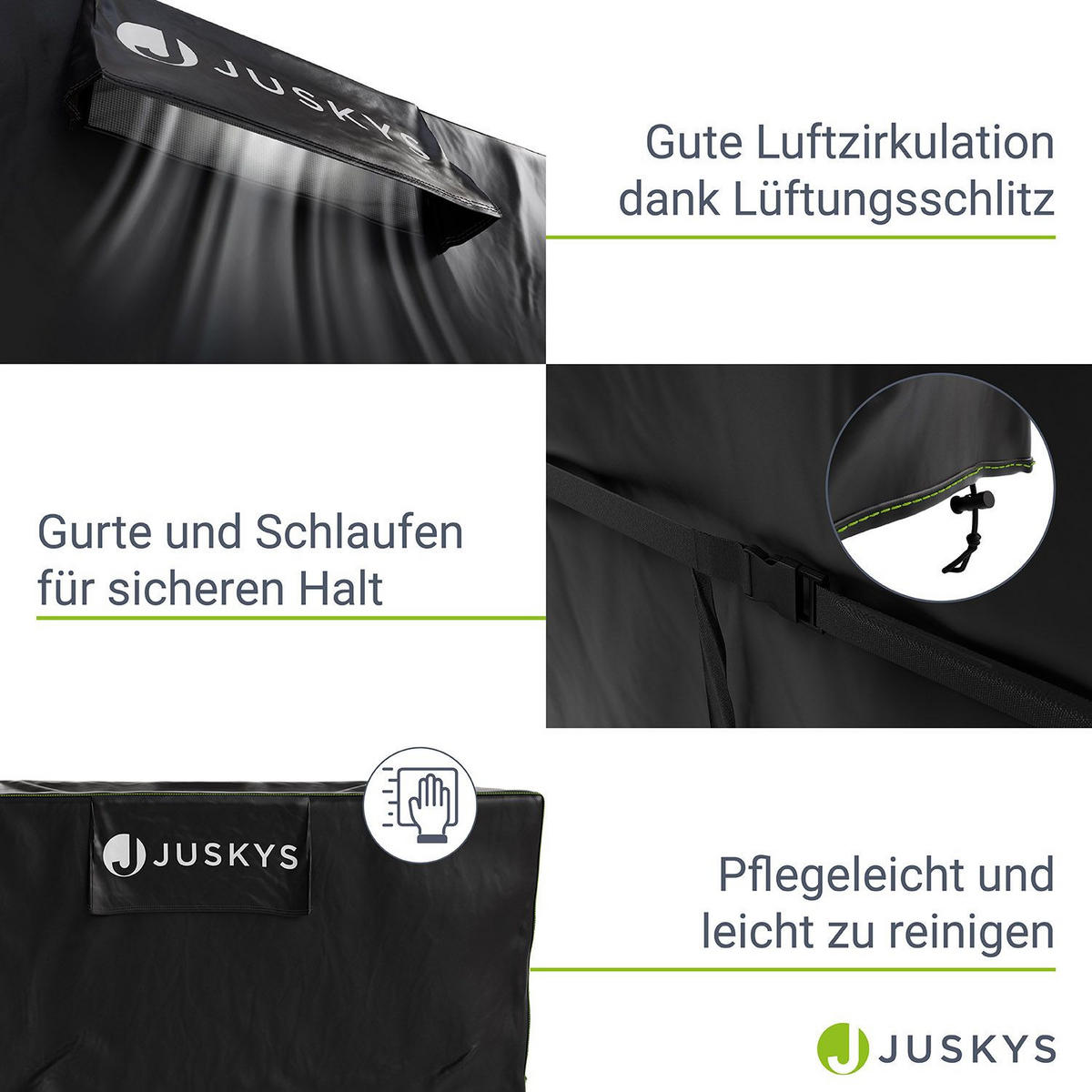 GARTENMÖBELABDECKUNG CoverSafe Pro schwarz - Schwarz, Kunststoff (250/90/250cm) - Juskys