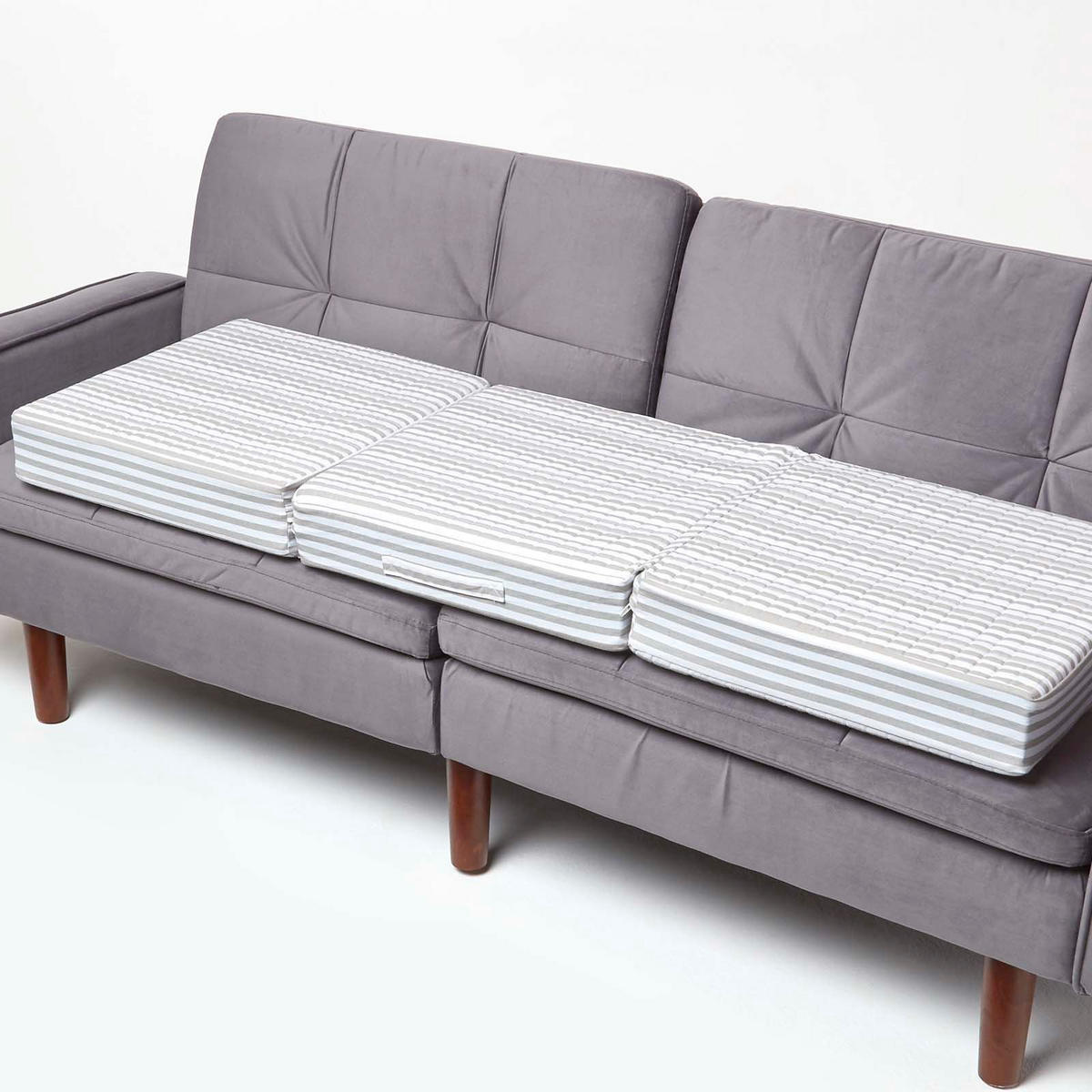 SITZKISSEN-BEZUG für Sofa-Auflage 150/50/10 cm, Baumwolle - Hellgrau, Textil (150/50/10cm) - Homescapes