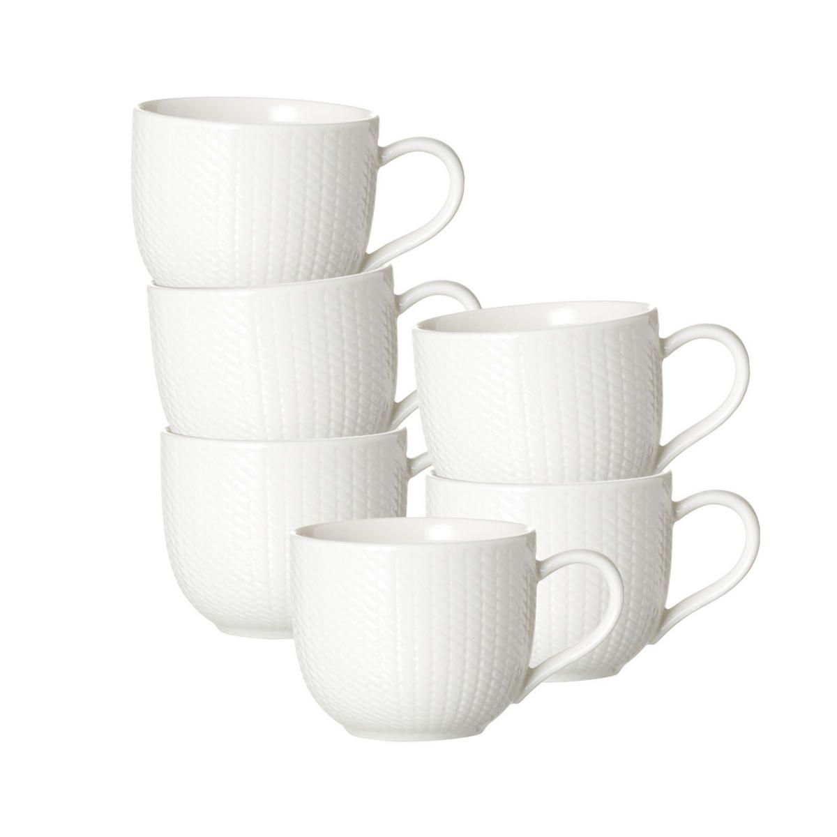 KAFFEETASSEN Saphir weiß 220 ml 6er Set - Weiß, Keramik (0.22L) - Ritzenhoff Breker