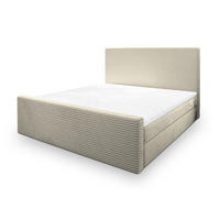 POSTEL BOXSPRING ALORIA 180x200 cm, s matrací a úložným prostorem, krémová - krémová, kompozitní dřevo/textil (180/200cm) - MASSENO