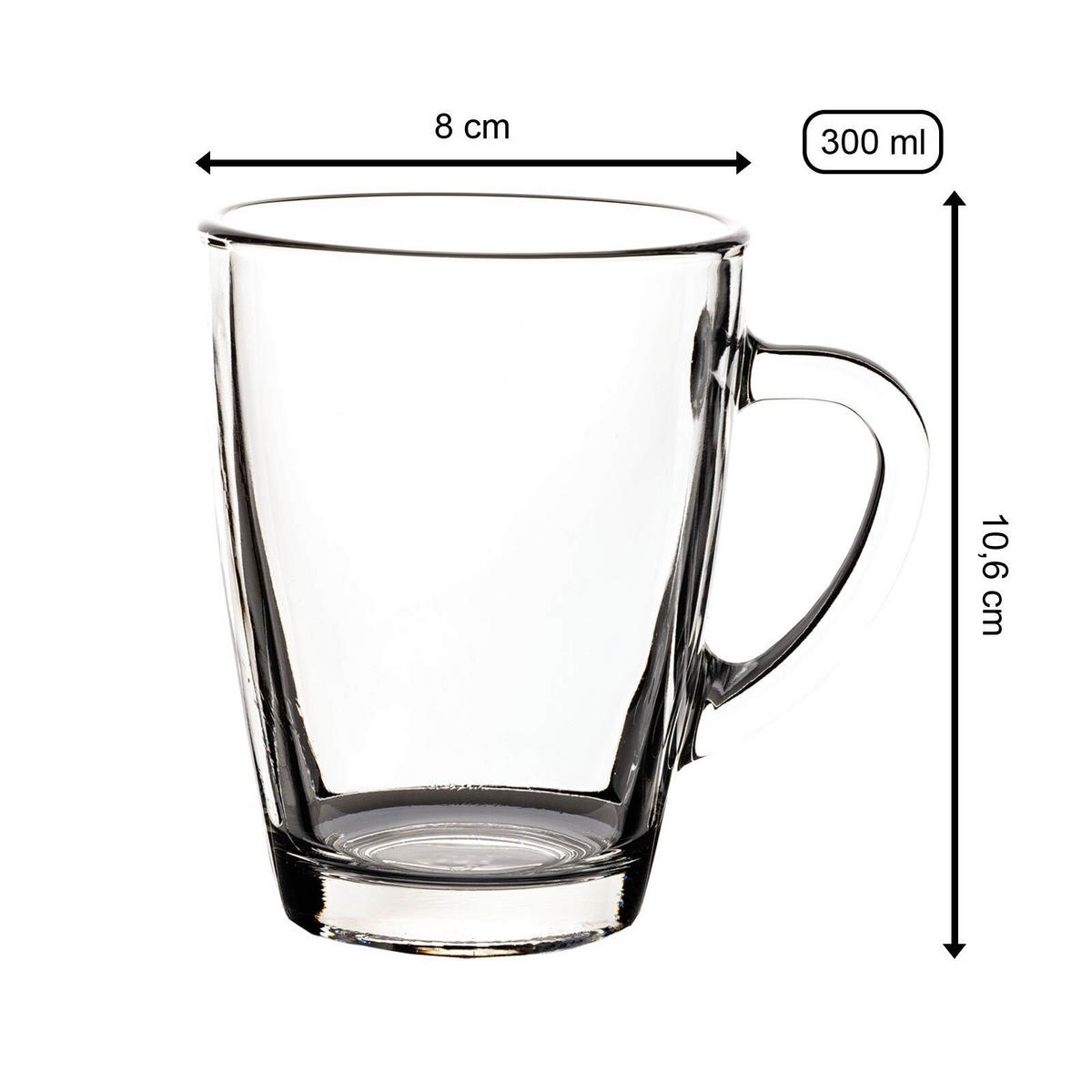 KAFFEEBECHER TEEBECHER Nordic transparent 300 ml 6er Set - Transparent, Glas (0.3L) - Van Well