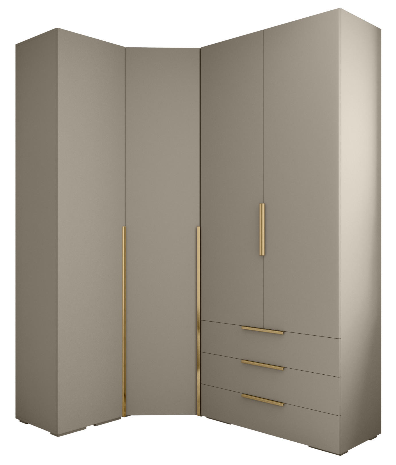 GARDEROBEN-SET 236,7/181,7/47 - Kaschmir/Goldfarben, Holz/Kunststoff (181.7/236.7/47cm) - Abiks Möbel