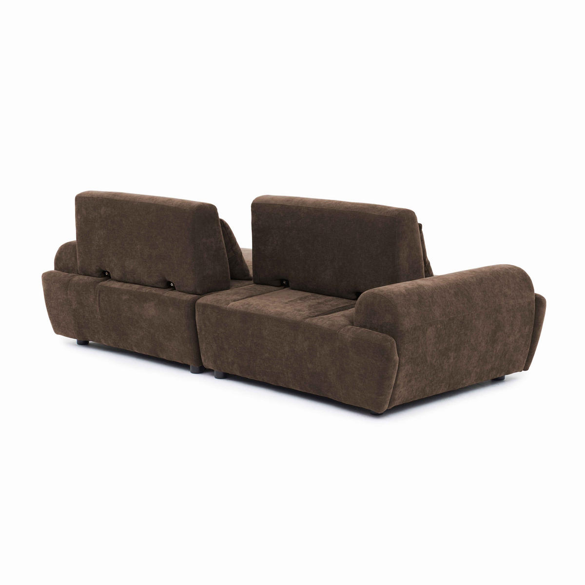 SOFA 2-Sitzer, Schokoladebraun - Braun, Textil (218/82/109cm) - Oviala