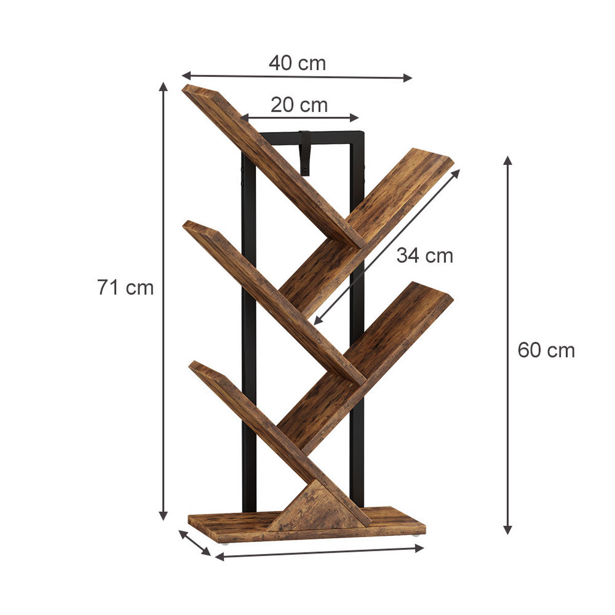 BÜCHERREGAL Fyrk Antikholz 40 x 71 cm - Eichefarben, Holzwerkstoff (40/71/20cm) - Vicco
