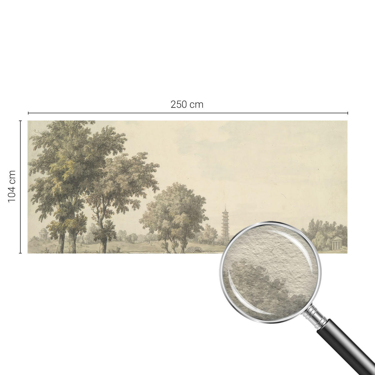 FOTOTAPETE 250x104 cm - Ein ruhiger Park - Grau, Textil (250/104cm) - Wallfluent