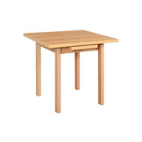 ESSTISCH Max 7, 80-110/80 cm, grandson - Birkefarben, Holz (80/80/76cm) - Leaf Design