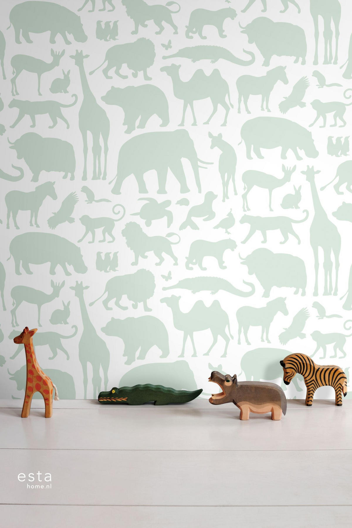 TAPETE Tiere 53 cm x 10.05 m - Weiß, Papier (53/0.1cm) - ESTAhome