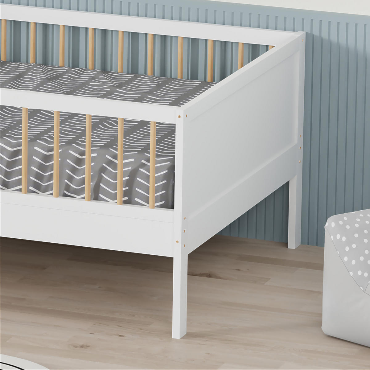 KINDERBETT 190x90cm weiß ADAM - Weiß, Holz (195cm) - Happy Garden