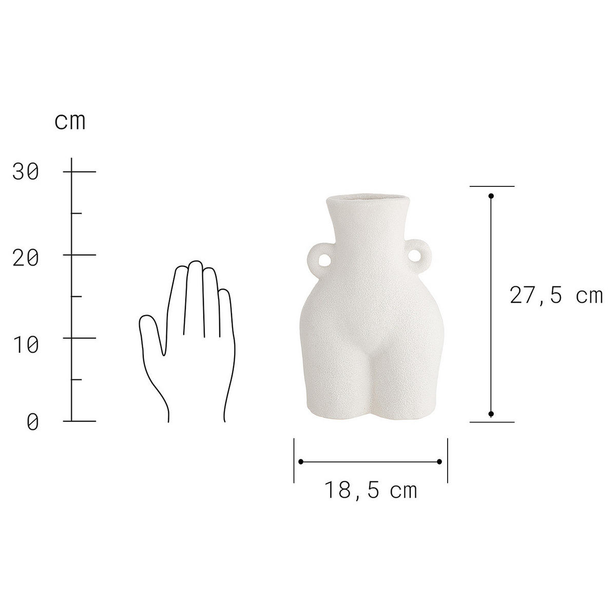 VASE Kim - Weiß, Keramik (28cm) - Butlers