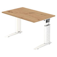 SCHREIBTISCH Serie-U 80/120/72 cm in Wildeiche/Weiß - Wildeiche/Weiß, Holzwerkstoff (80/120/72cm) - bümö