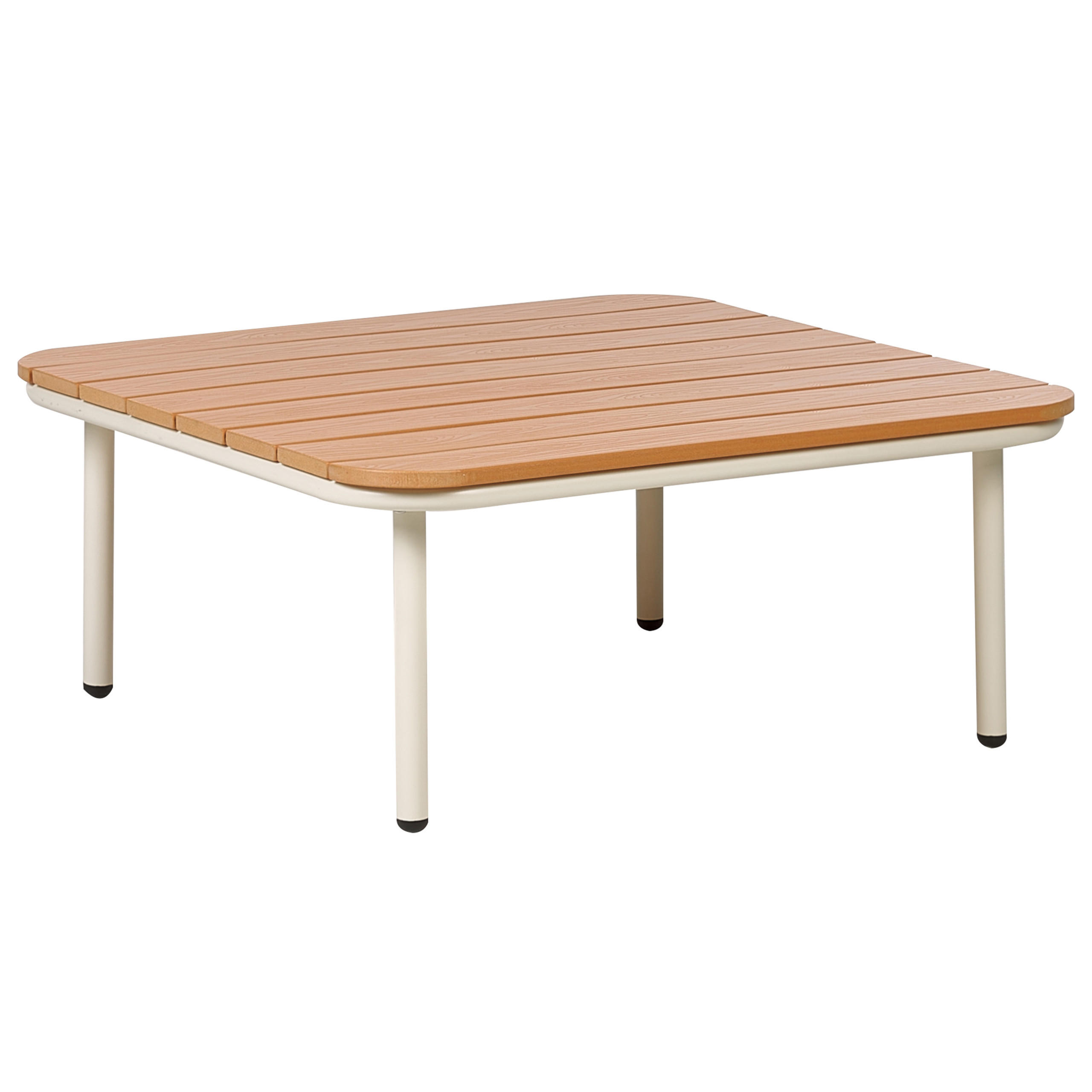 LOUNGETISCH Heller Holzfarbton Senise - Hellbraun/Weiß, Metall (74/74/28cm) - Beliani