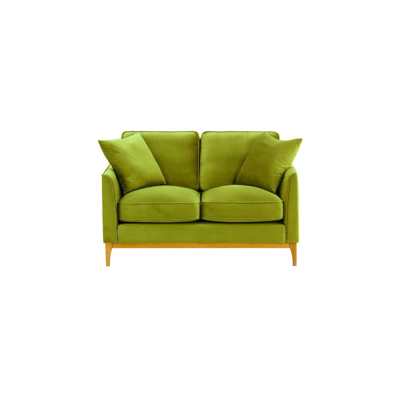 ZWEISITZER-SOFA Linara-Velluto 9 - Olivgrün, Holz/Textil (141/91/95cm)