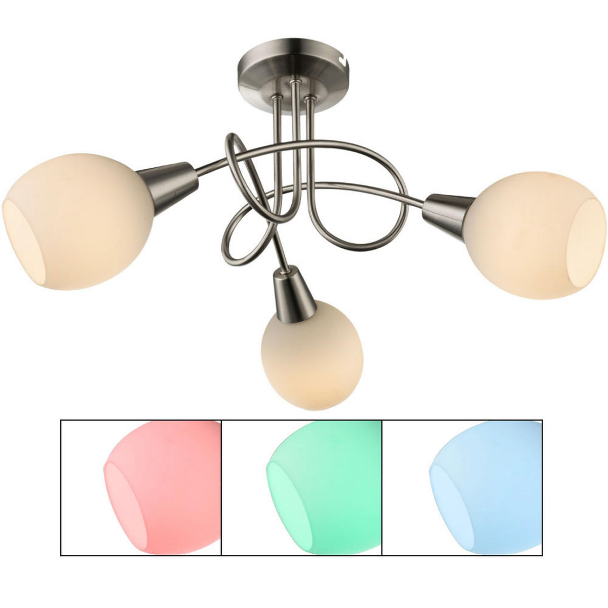LED DECKENLEUCHTE Weiß mit Fernbedienung - Weiß, Glas (40.5/40.5/25.5cm) - Globo Lighting
