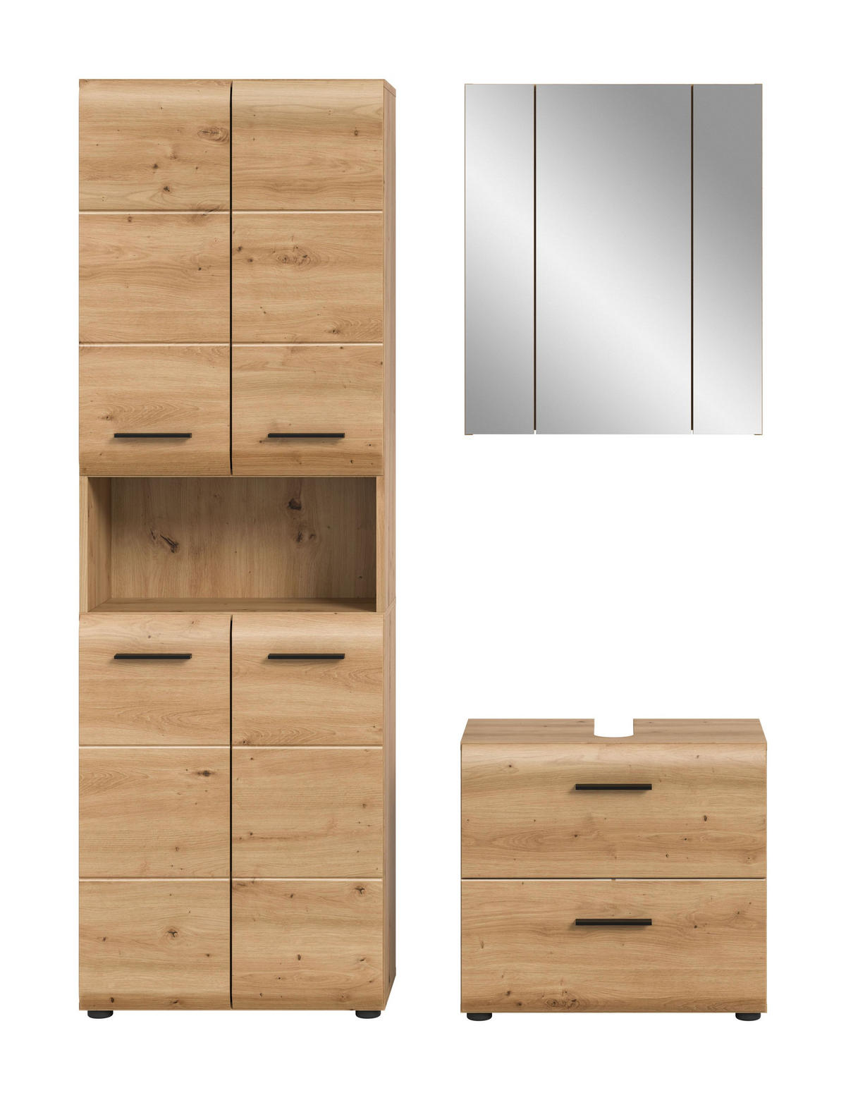 BADEZIMMER Alba 3-tlg . (B/H/T: ca. 135/185/30 cm) in Artisan Oak /Artisan Oak - Eiche Artisan, Holz (135/185/30cm)
