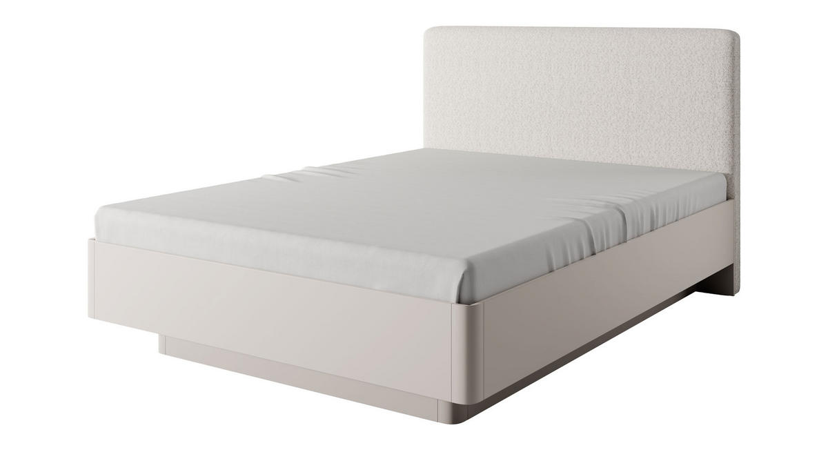 BETT Lante Beige 166 / 214 / 121cm - Beige, Holz/Holzwerkstoff (160/200cm) - Feldmann-Wohnen