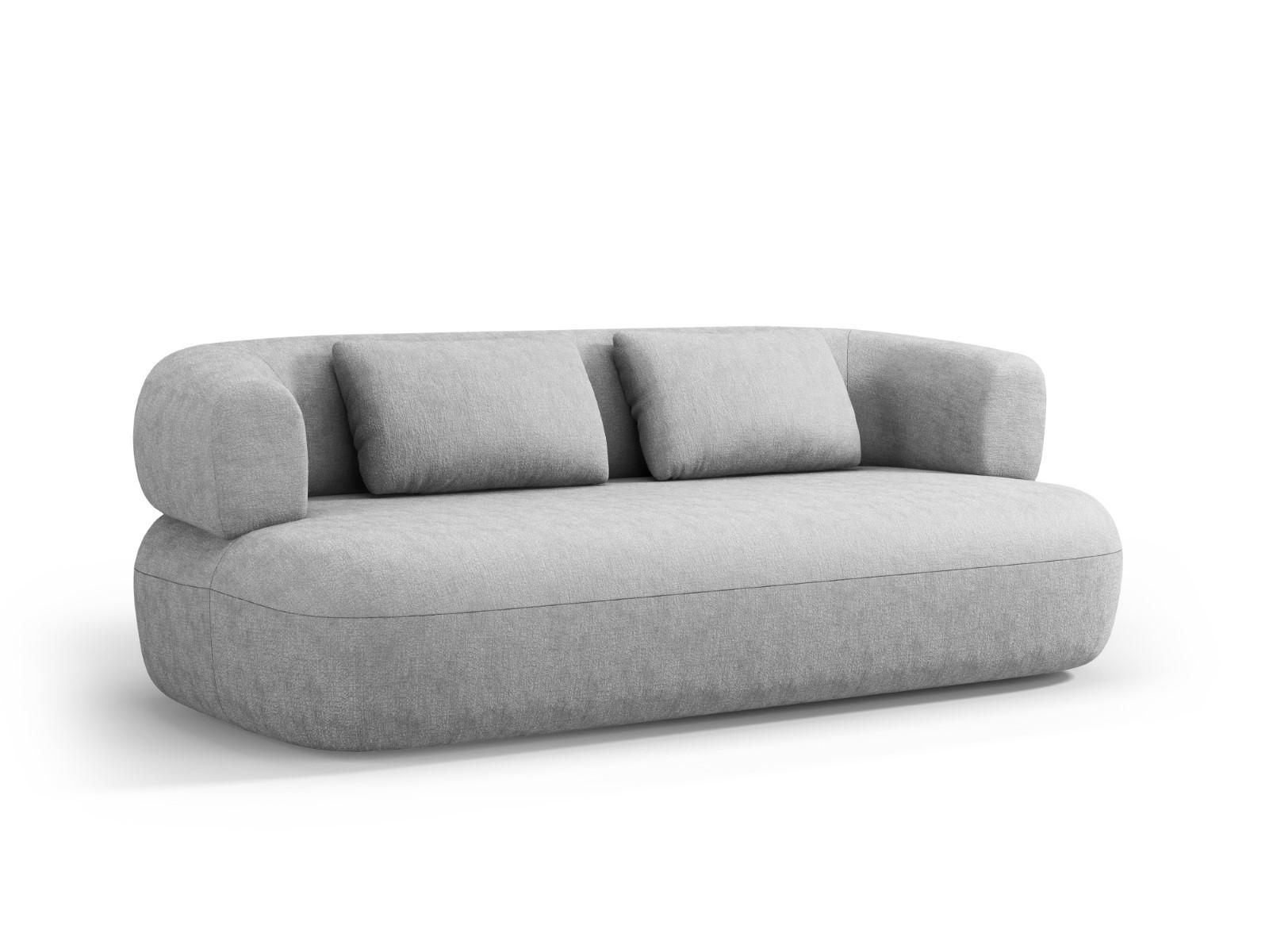 SOFA Jenny aus Chenille-Stoff silber 3 Sitzplätze - Silberfarben, Textil (90/73/178cm) - Micadoni