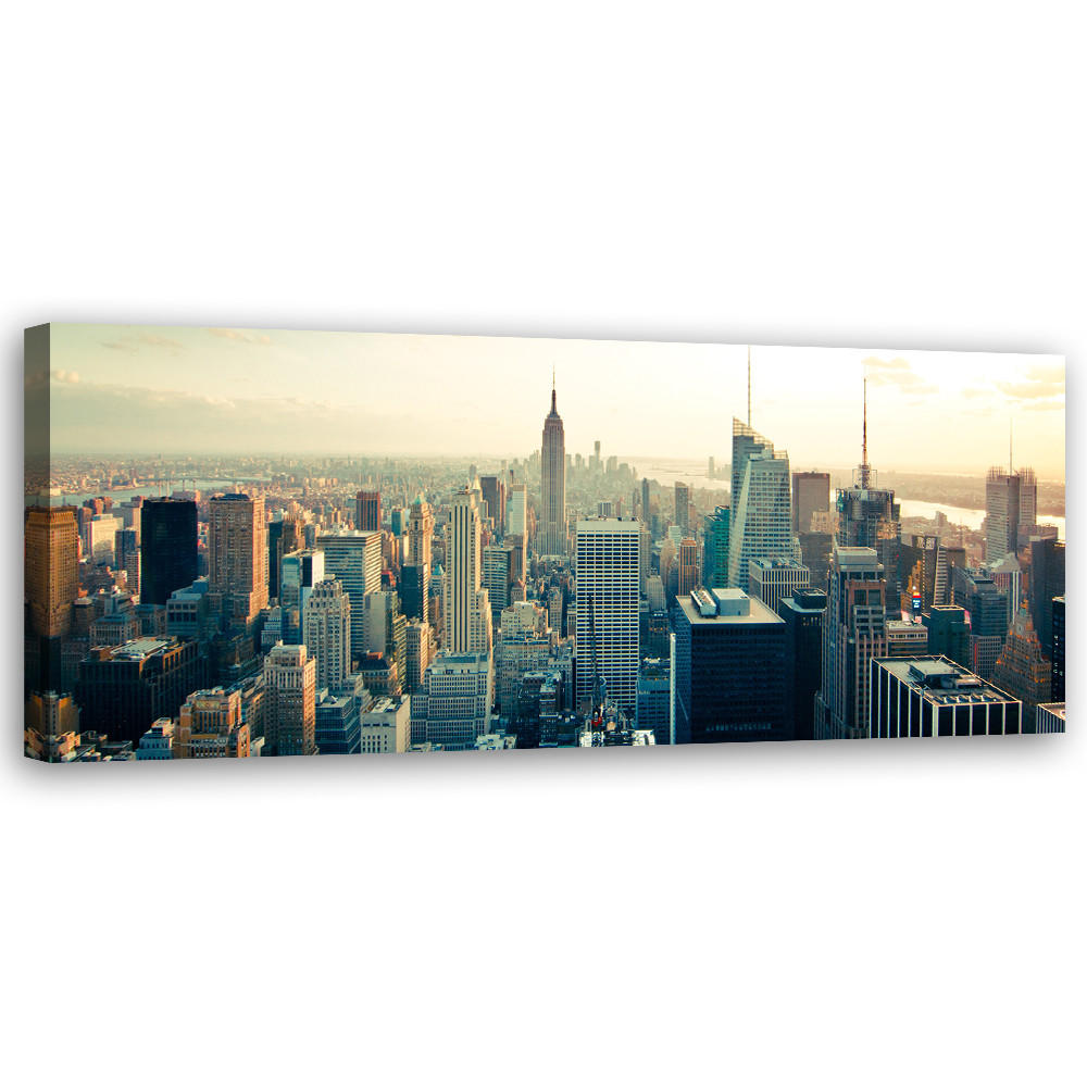WANDBILD wolkenkratzer in new york - Grau, Textil (90/30cm) - Feeby