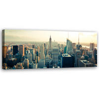 WANDBILD wolkenkratzer in new york - Grau, Textil (90/30cm) - Feeby