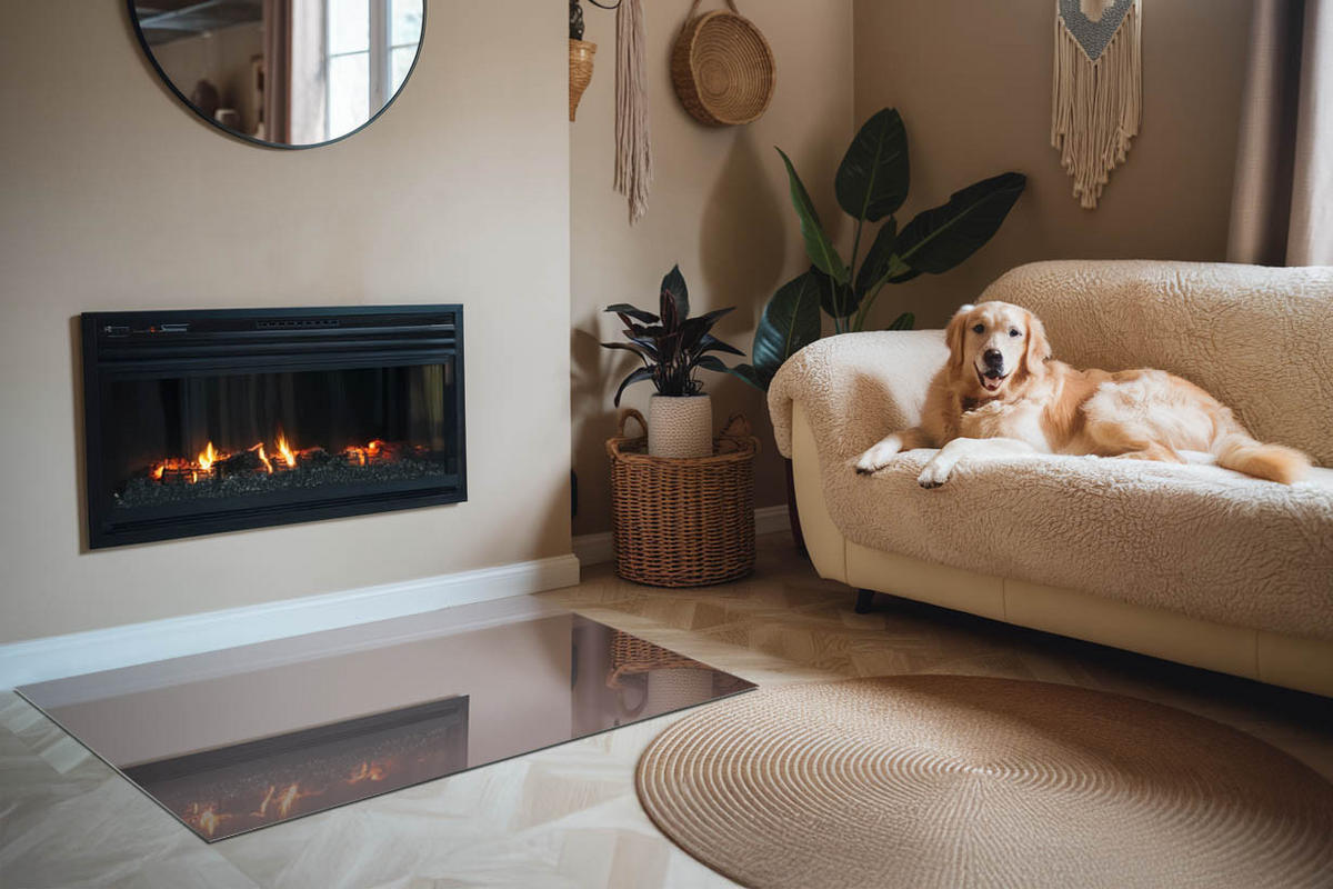 GLASPLATTE für Kamin 120x80 cm Rosa - Pink, Glas (120/80/0.4cm) - ArtPrintCave