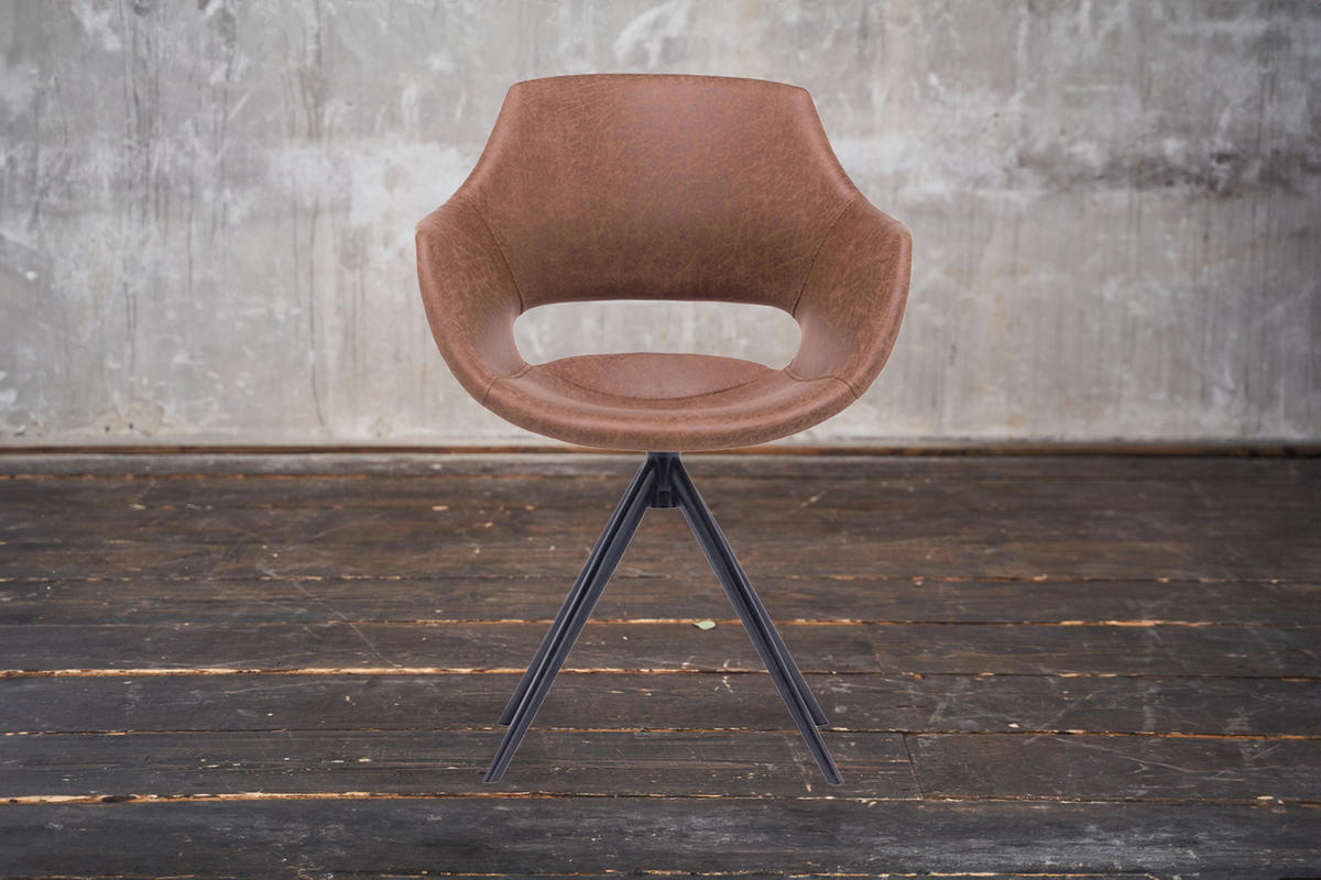 DREHSTUHL ZAJA Braun Microfaser - Dunkelbraun/Braun, Textil (57/85/59cm) - KAWOLA