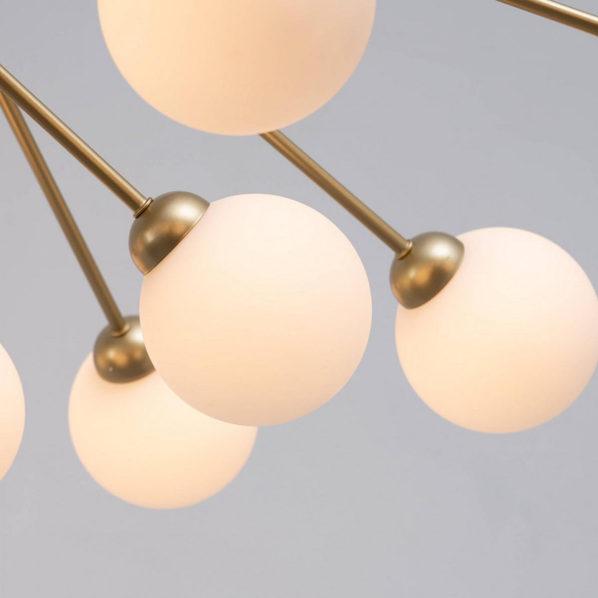 HÄNGELEUCHTE Audrey, Weiß und Gold, 110cm - Goldfarben, Glas (110/110/50cm) - KOSILUM