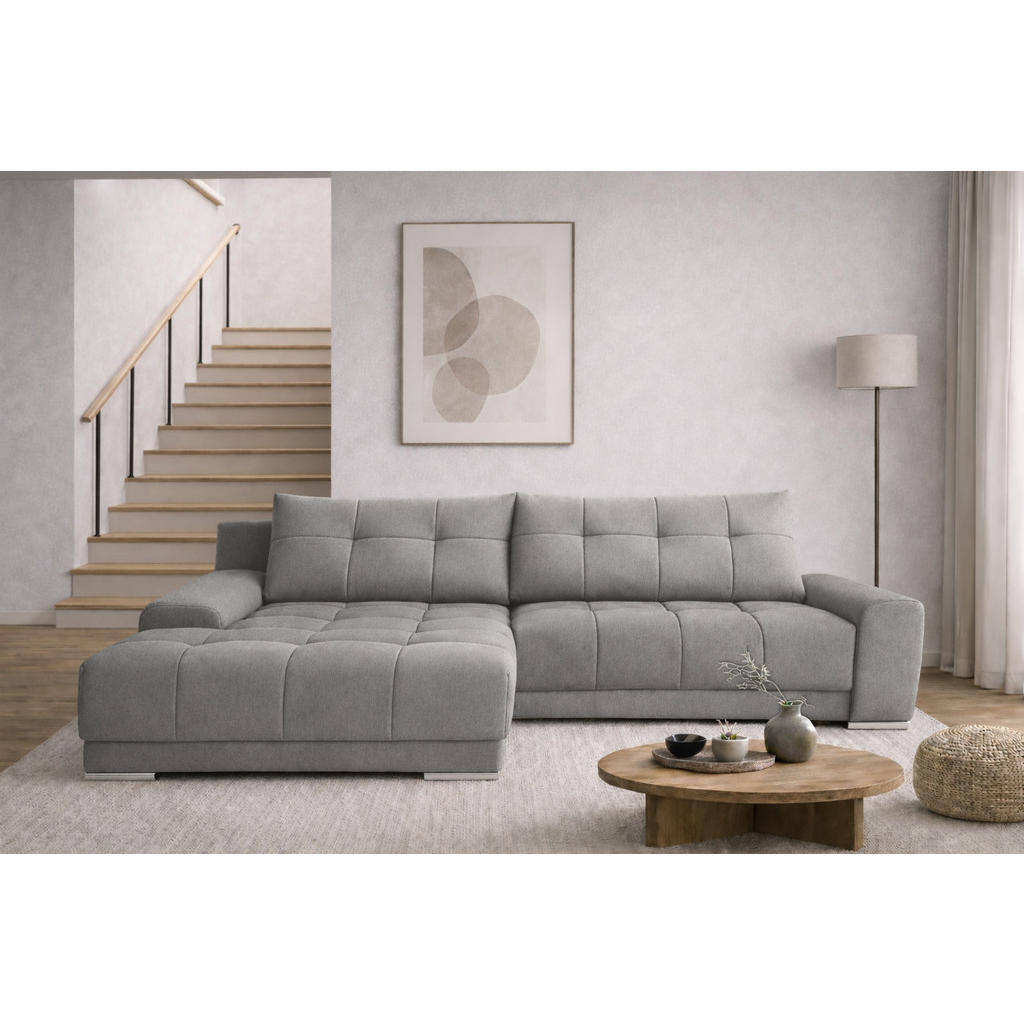 Thumbnail - Kaiser Möbel Ecksofa, Hellgrau, Holz, 281x105 cm, Wohnzimmer, Sofas & Couches, Wohnlandschaften, Ecksofas