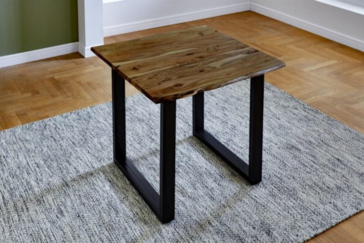 ESSTISCH LUBIN - Schwarz/Braun, Holz/Metall (90/90/77cm) - SAM