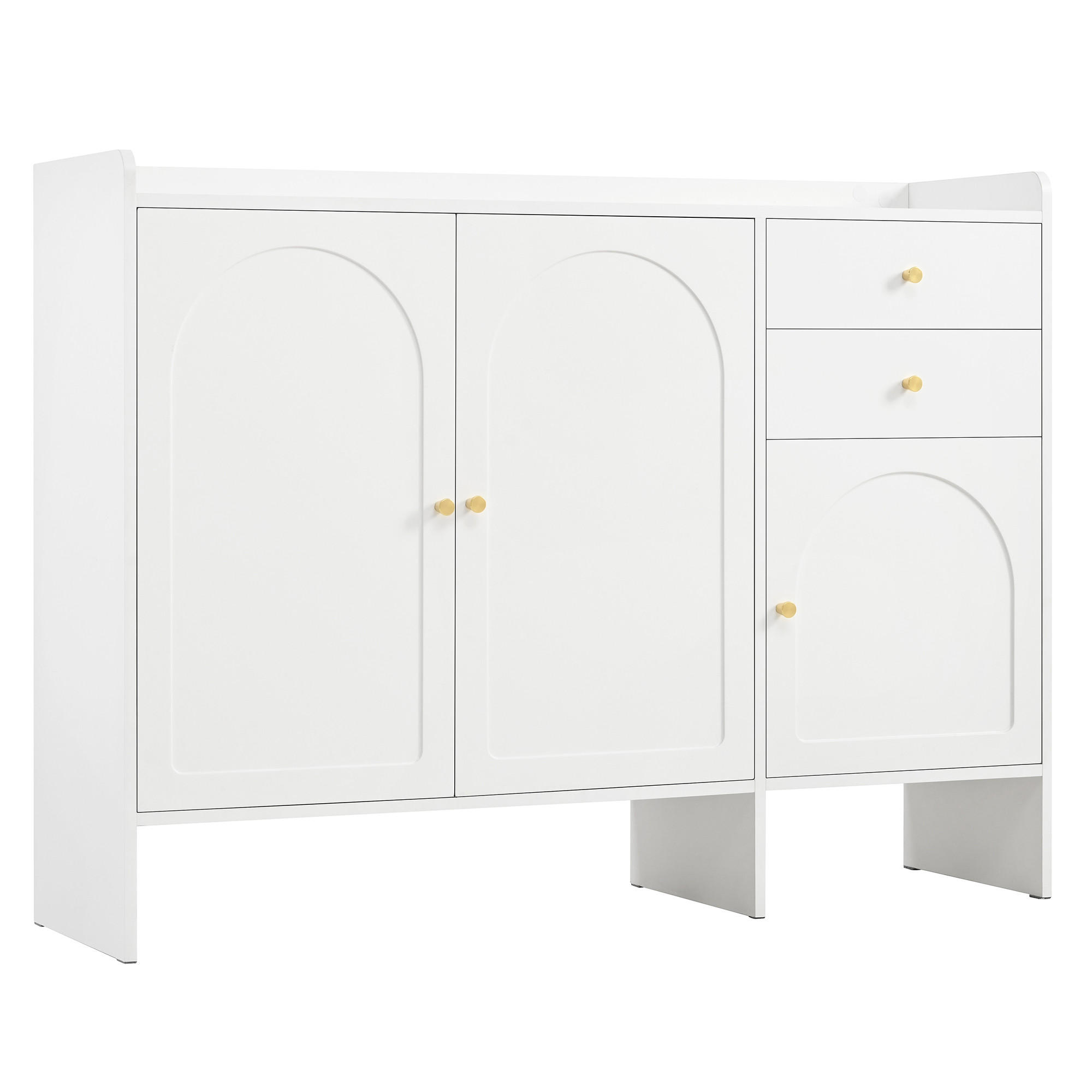 SCHUHSCHRANK DE-37918 mit 3 Türen und 2 Schubladen Weiß - Weiß, Holzwerkstoff (120/90/35cm) - ComfortXL