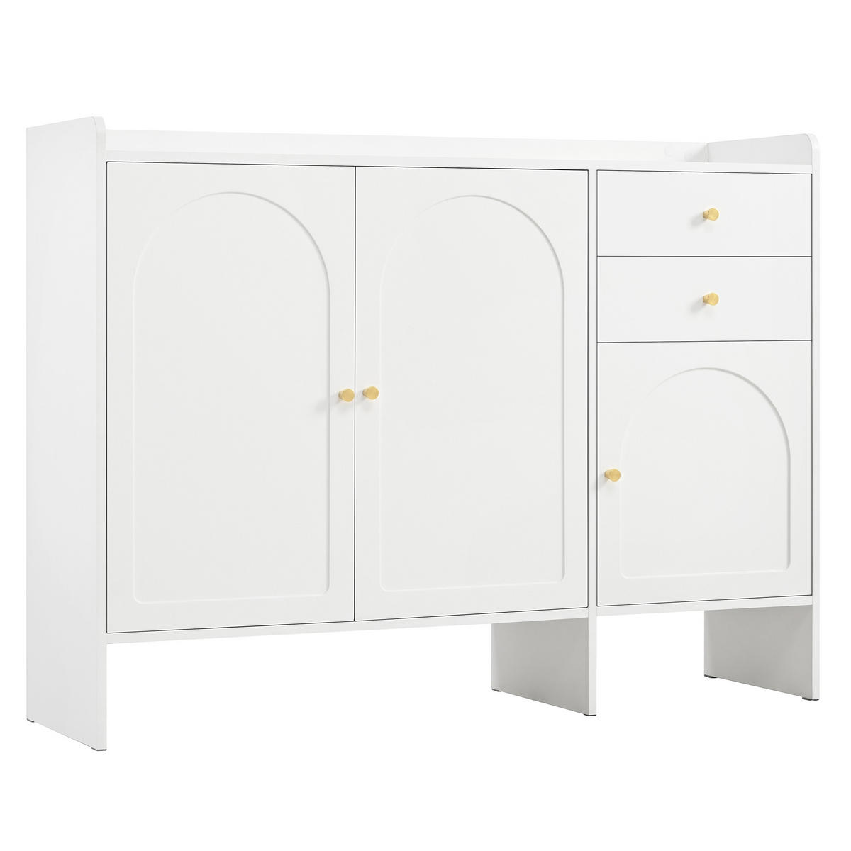 SCHUHSCHRANK 120/35/90 cm in Weiß mit 3 Türen und 2 Schubladen - Weiß, Holzwerkstoff (120/90/35cm) - BEAOK