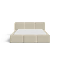POLSTERBETT Como 140x200 cm mit Bettkasten, Lattenrost und Kopfteil - Bouclé Beige - Beige, Holz (140/200cm) - Chilly