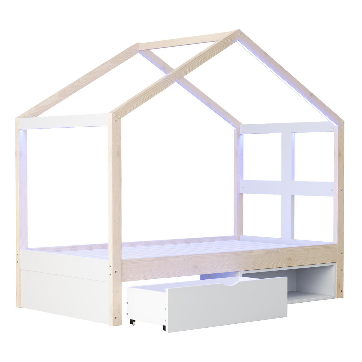 HAUSBETT 90/190 cm Holz - Naturfarben, Holz - Raumix