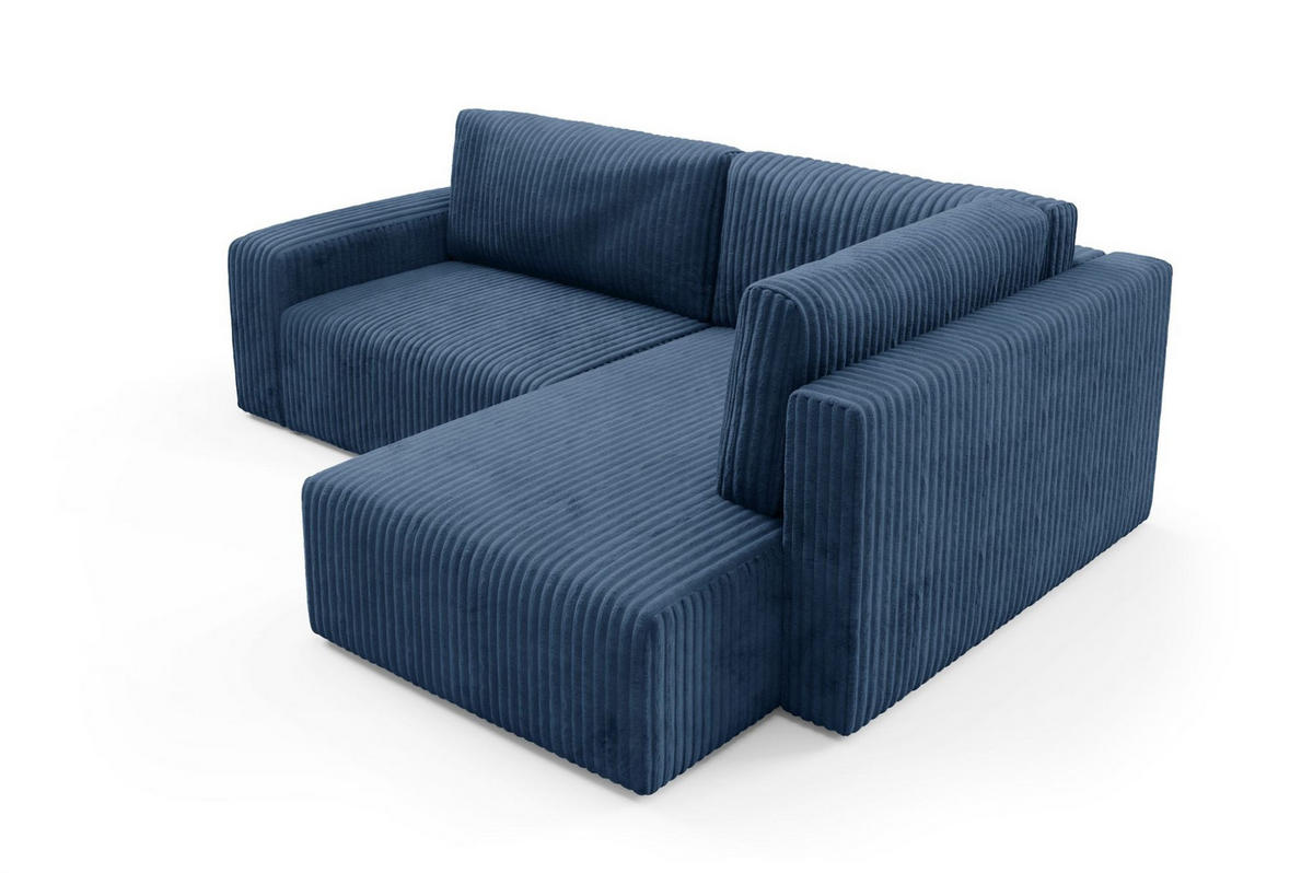 ECKSOFA Natalia Xl - Dunkelblau, Holzwerkstoff/Textil (245/182cm) - Fun Möbel
