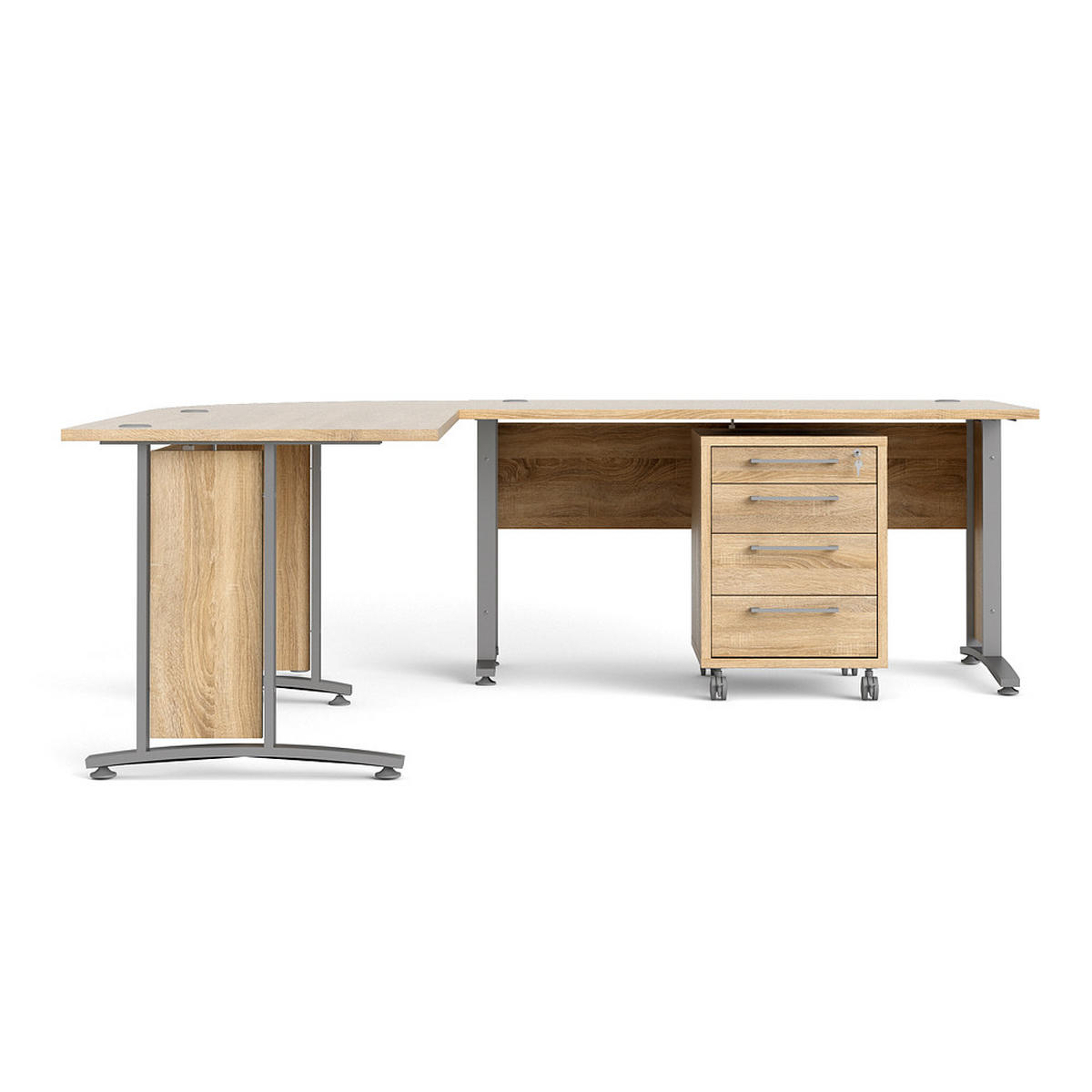 ECKSCHREIBTISCH Eiche Dekor - Eiche Wotan, Holzwerkstoff (230/200/75cm) - ebuy24