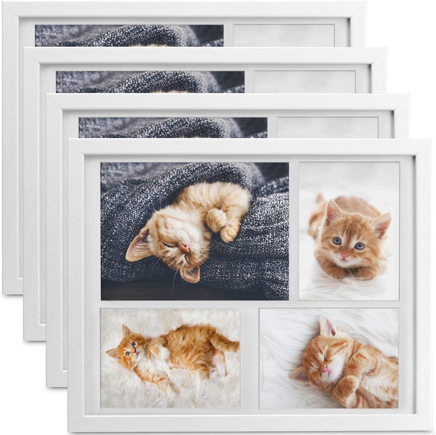 BILDERRAHMEN Galeria 15x21cm + 10x15cm Weiß (4tlg) - Weiß, Holzwerkstoff (30/2/37cm) - BoMoe