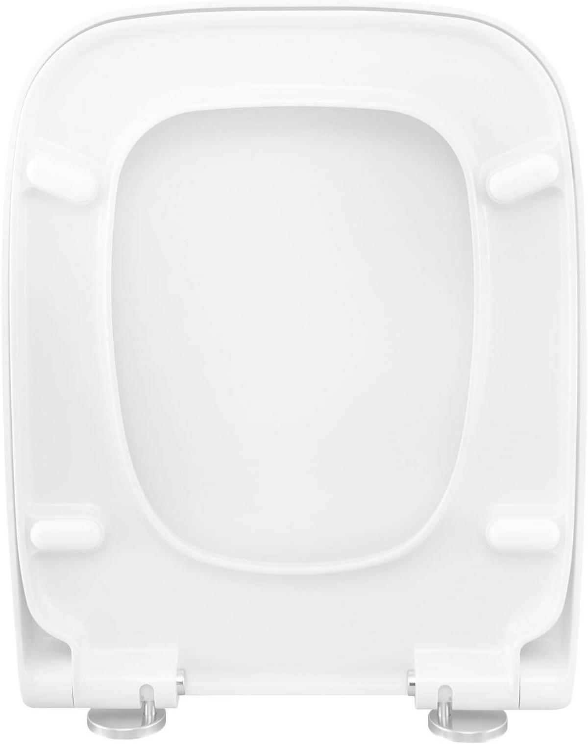 WC SITZ, Toilettendeckel, WC Sitz Eckig Weiß - Weiß, Kunststoff (36/5/45cm) - Woltu