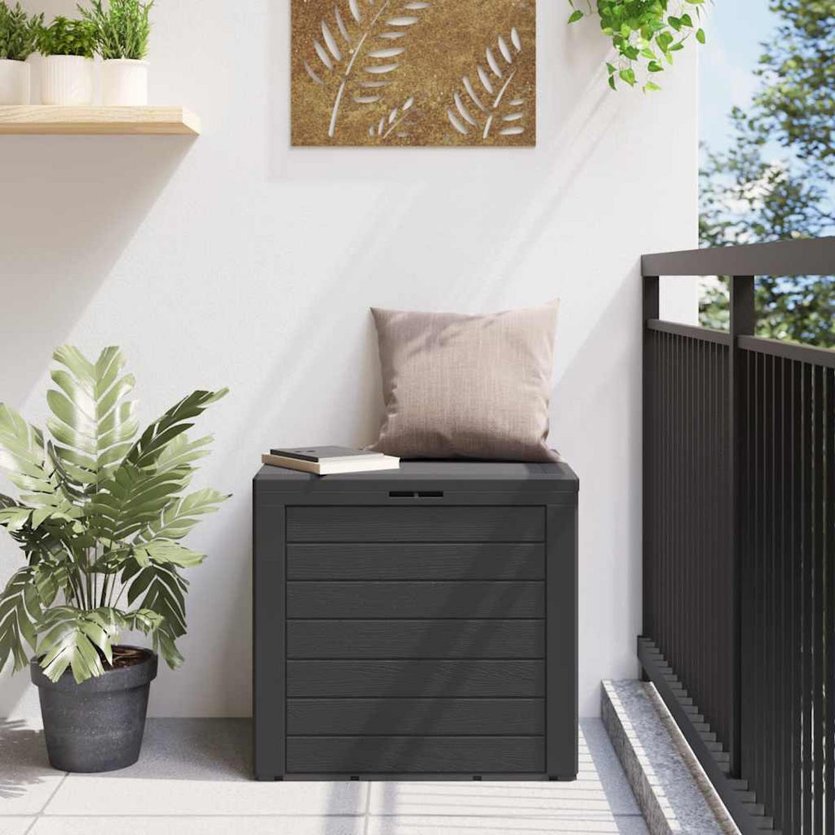 GARTENTRUHE Anthrazit 58,5x46x55 cm Polypropylen - Anthrazit, Kunststoff (58.5/55/46cm) - furnicato