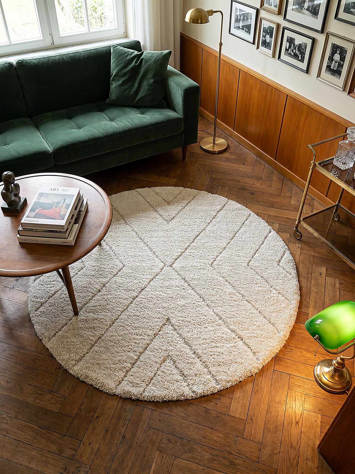 RUNDTEPPICH Berber ATRIO Polypropylen Creme 120 x 120 cm - Beige, Textil (120/120cm) - KADIMA DESIGN