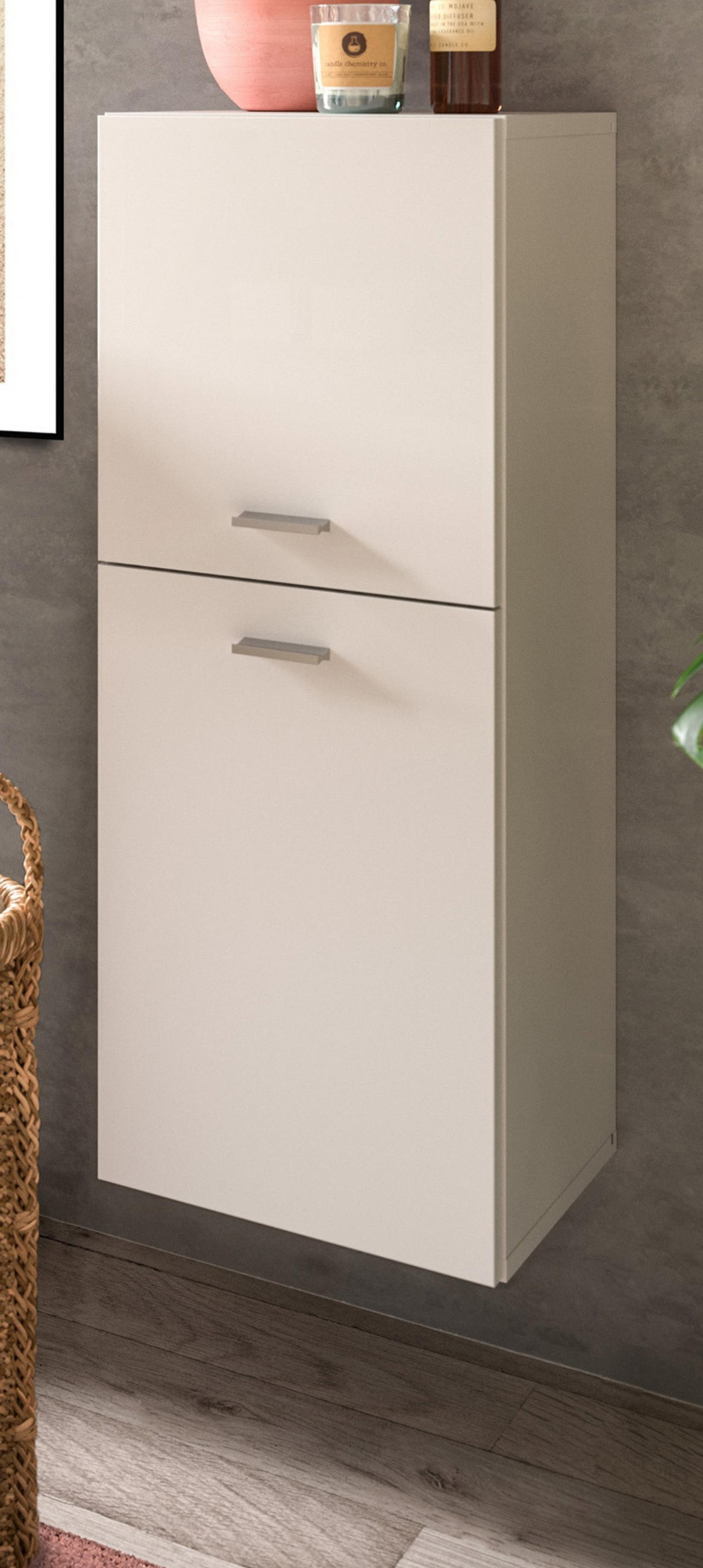 KOMMODE weiß 30 cm, Badschrank hängend oder stehend - Silberfarben/Weiß, Holzwerkstoff/Kunststoff (30/80/29cm) - Inn.Furn