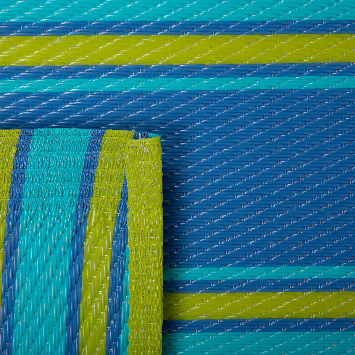 OUTDOOR-TEPPICH Alwar 180/120 cm - Blau, Kunststoff (120/180cm) - Beliani