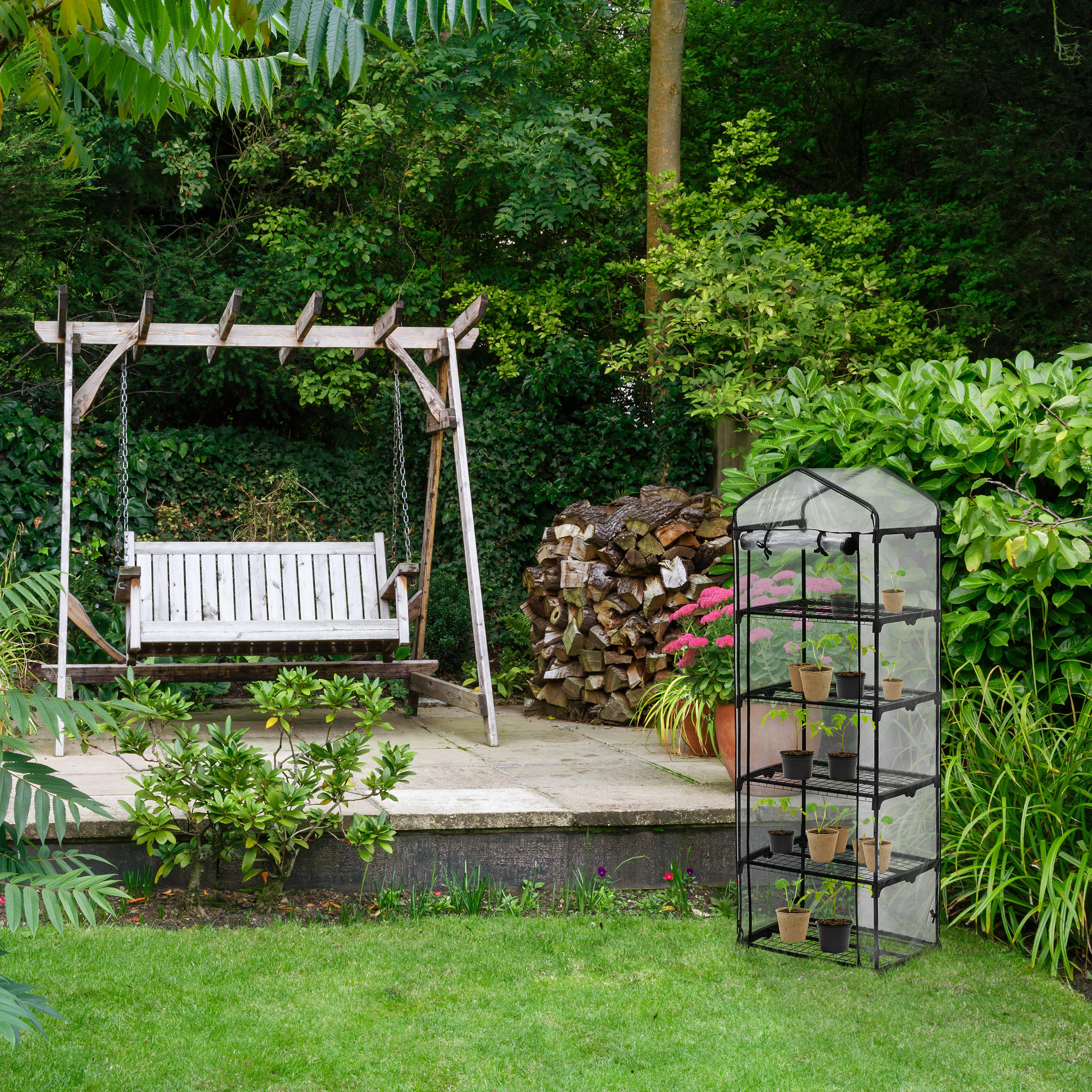 Thumbnail - Relaxdays Balkongewächshaus, Transparent, Kunststoff, Metall, 58x193x36 cm, Gartenzubehör, Gewächshäuser